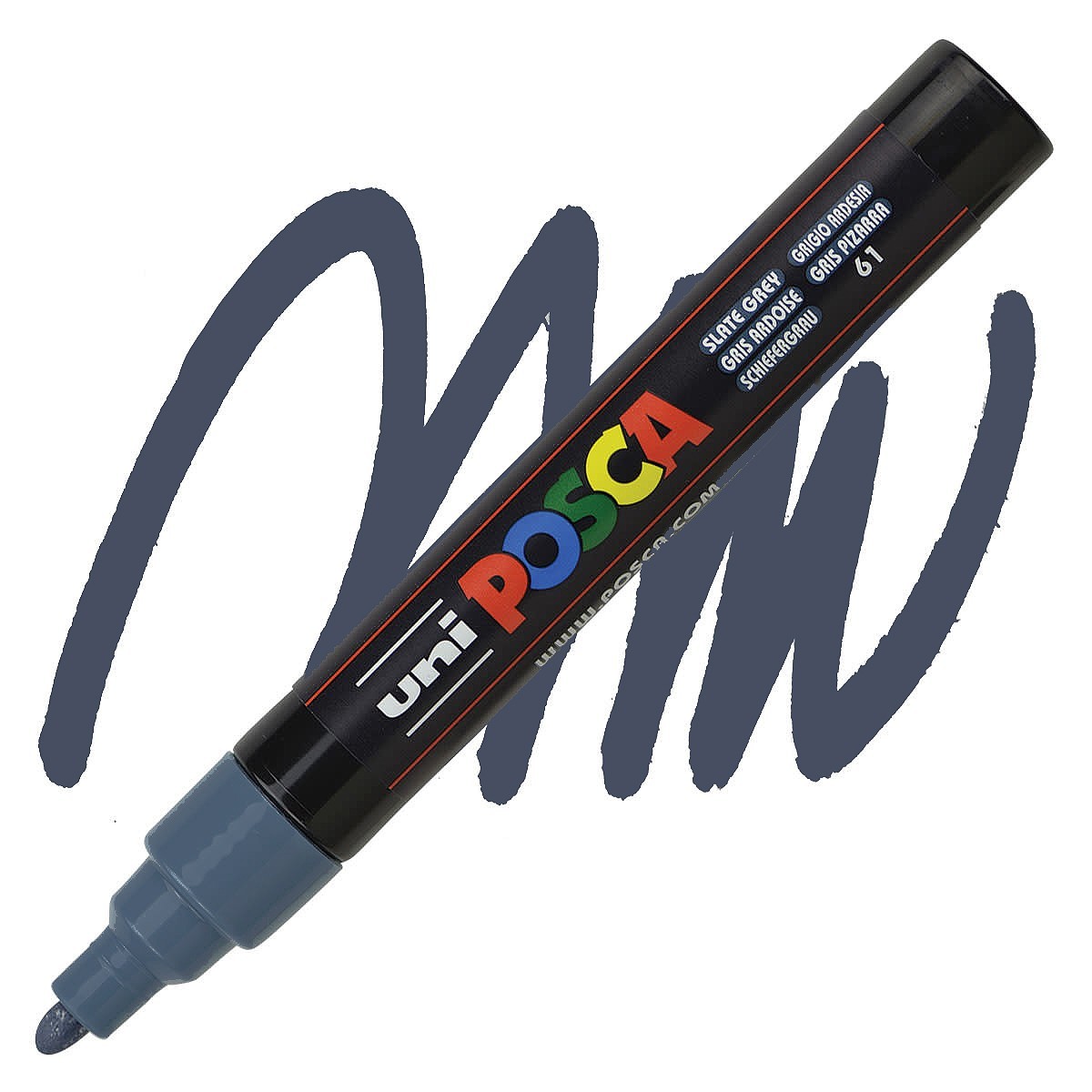Posca Markers, Paint Marker, Slate Grey Paint, 5M Medium Tip, Opaque, Grey Pen
