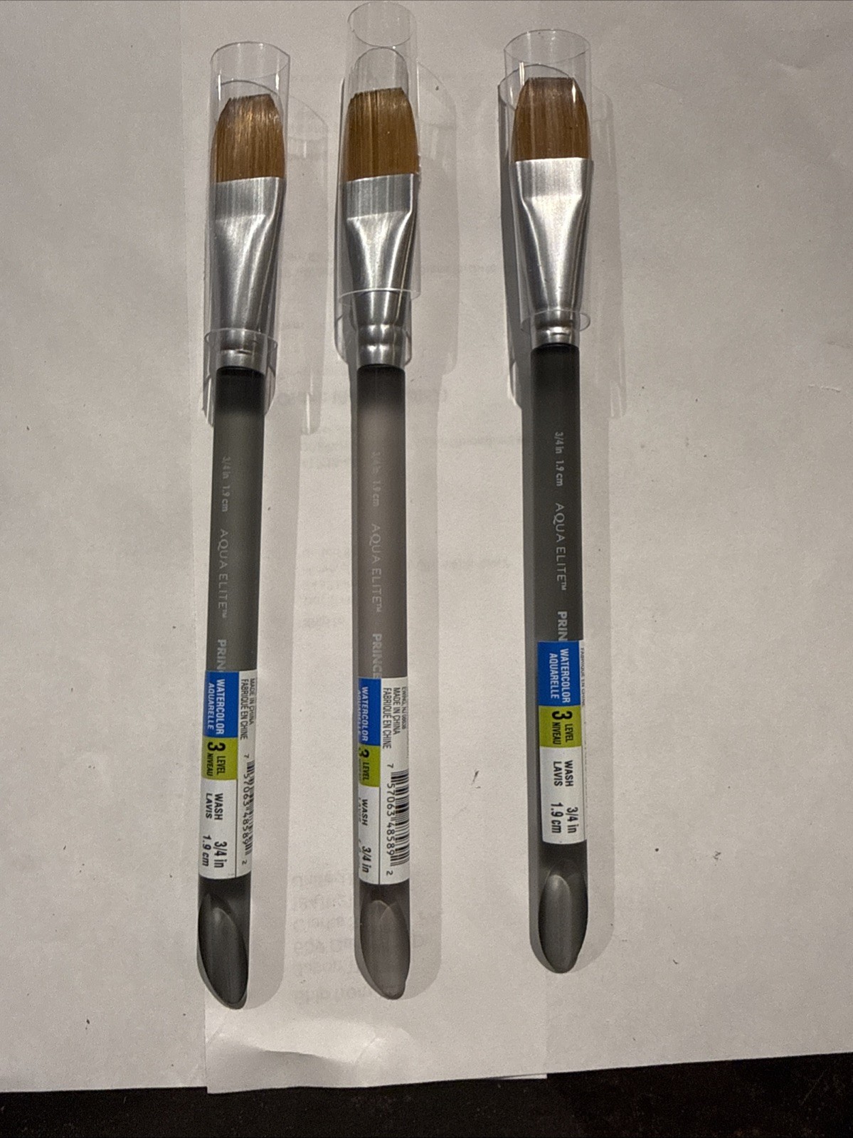 Princeton Aqua Elite Artist Brush Synthetic , 3pc Set 3/4 Wash Lavis Level 3