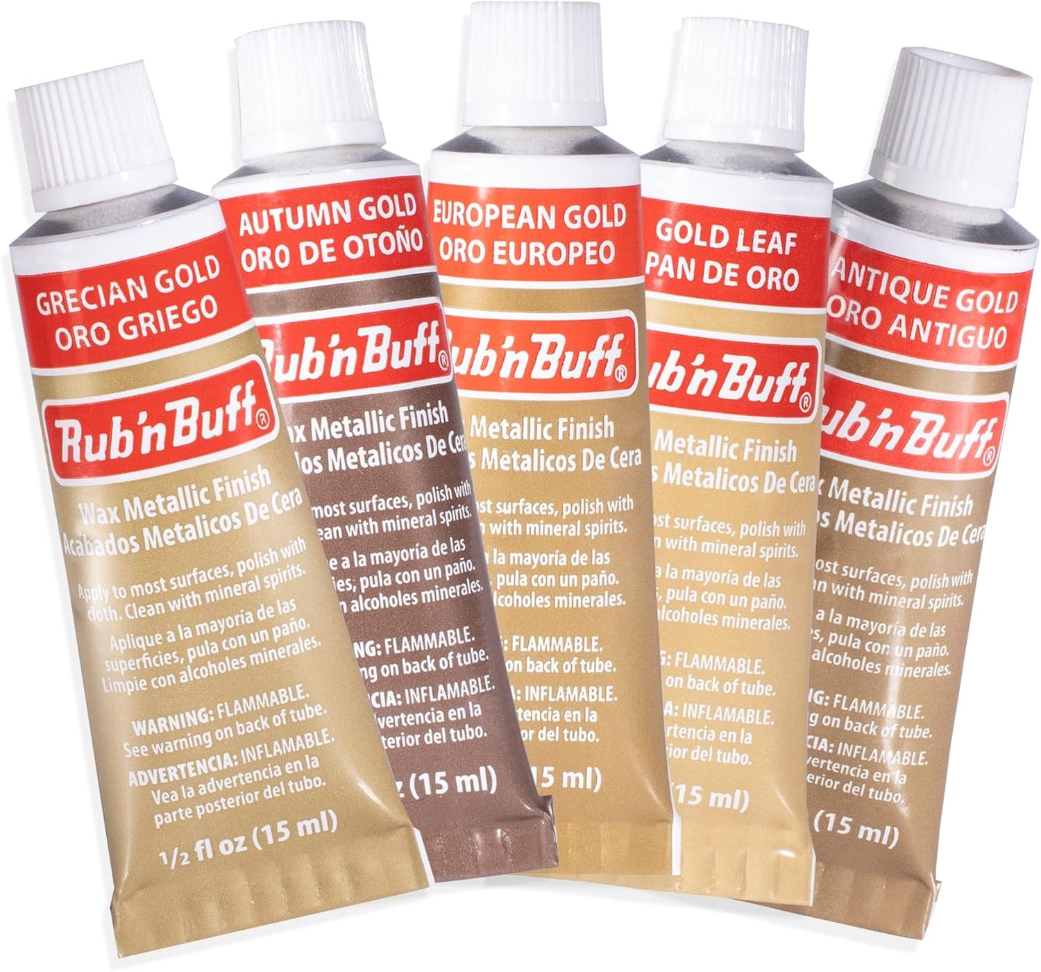 Rub N Buff Wax Metallic Finish Gold Kit – Antique Gold Autumn Gold European G…