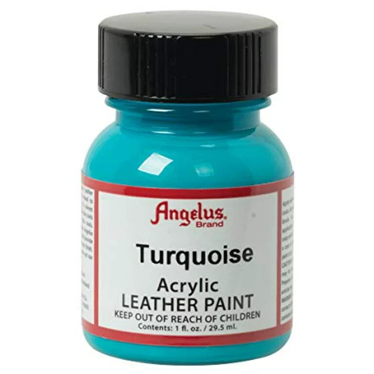 Angelus Acrylic Leather Paint Water Resistant – Turquoise Color 1 Fl.OZ