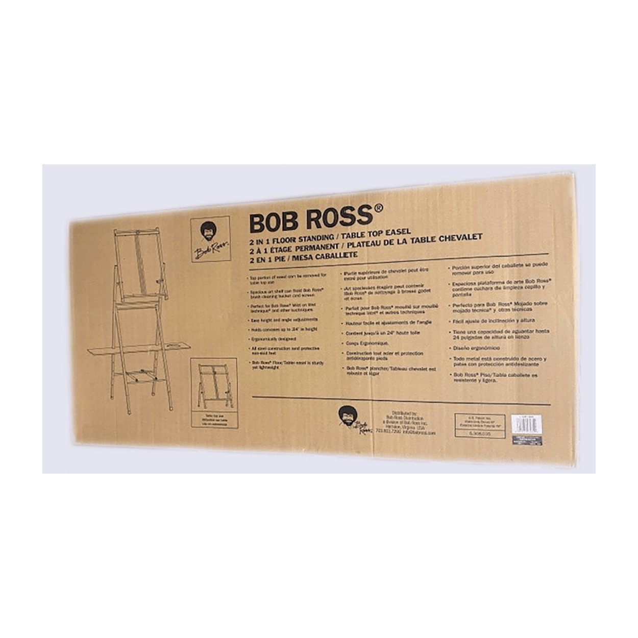 Bob Ross 2-in-1Floor Standing Tabletop Studio Easel – 4 Legged Metal (White)