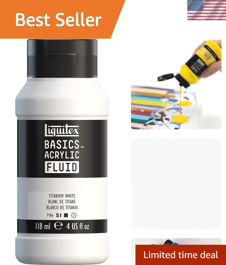 BASICS Acrylic Fluid Paint, 250ml 8.5-oz Bottle, Titanium White