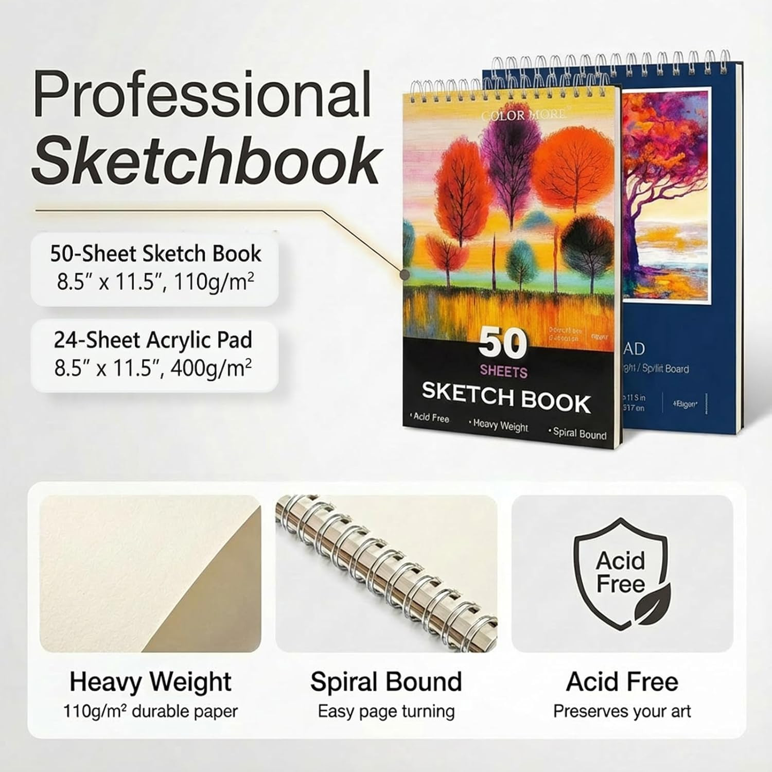 Art Supplies, 175-Pack Deluxe Art Set Drawing Painting Kit with 2 Drawing Pads,