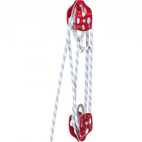 Twin Sheave Block and Tackle 7700LBS Pulley 150Ft, 1/2Inch Double Braid Rope