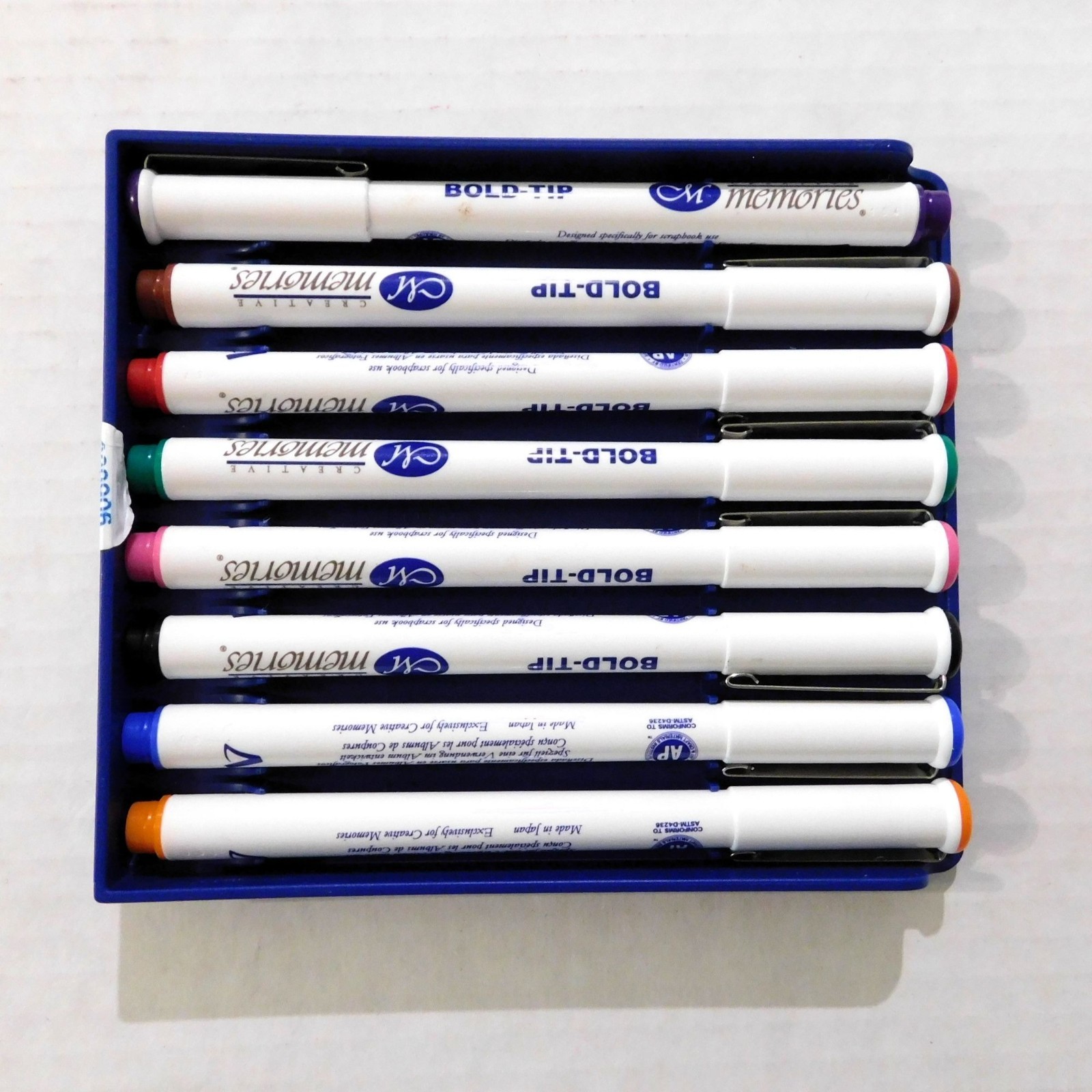 Creative Memories Bold-Tip Pen Set 8 Multicolor Case Journaling Scrapbook Crafts