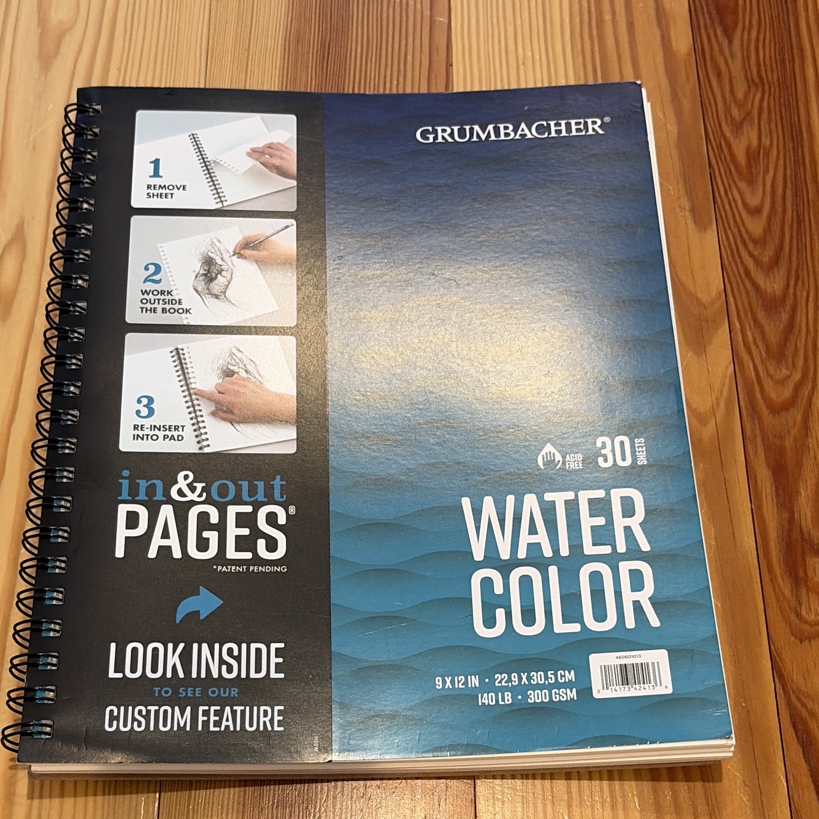 Grumbacher In & Out PAGES Watercolor Art Pad 9 x 12 30 Sheets 140 lb Acid Free