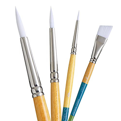 Princeton Snap White Synthetic Paint Brush Set for Acrylic and Watercolor,