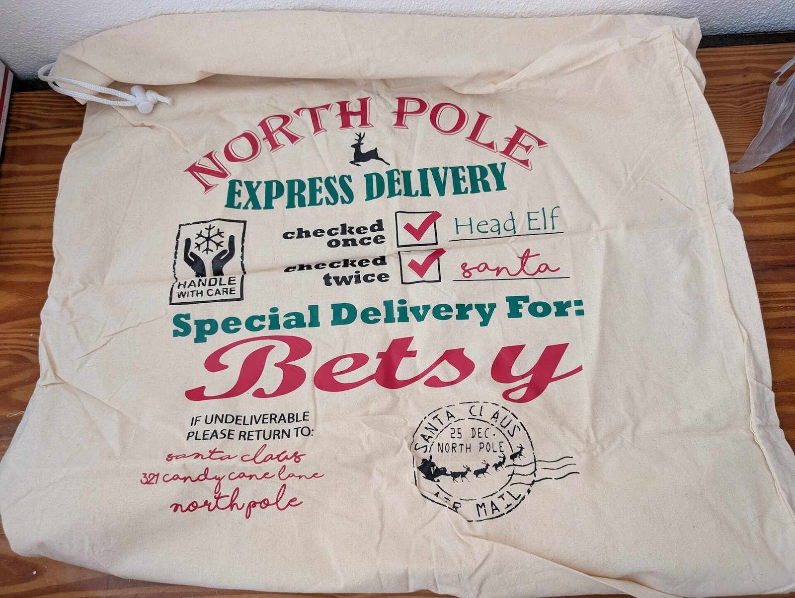Personalized Santa Sack from Unknown – Linens (Canvas Gift Packaging, Traditiona