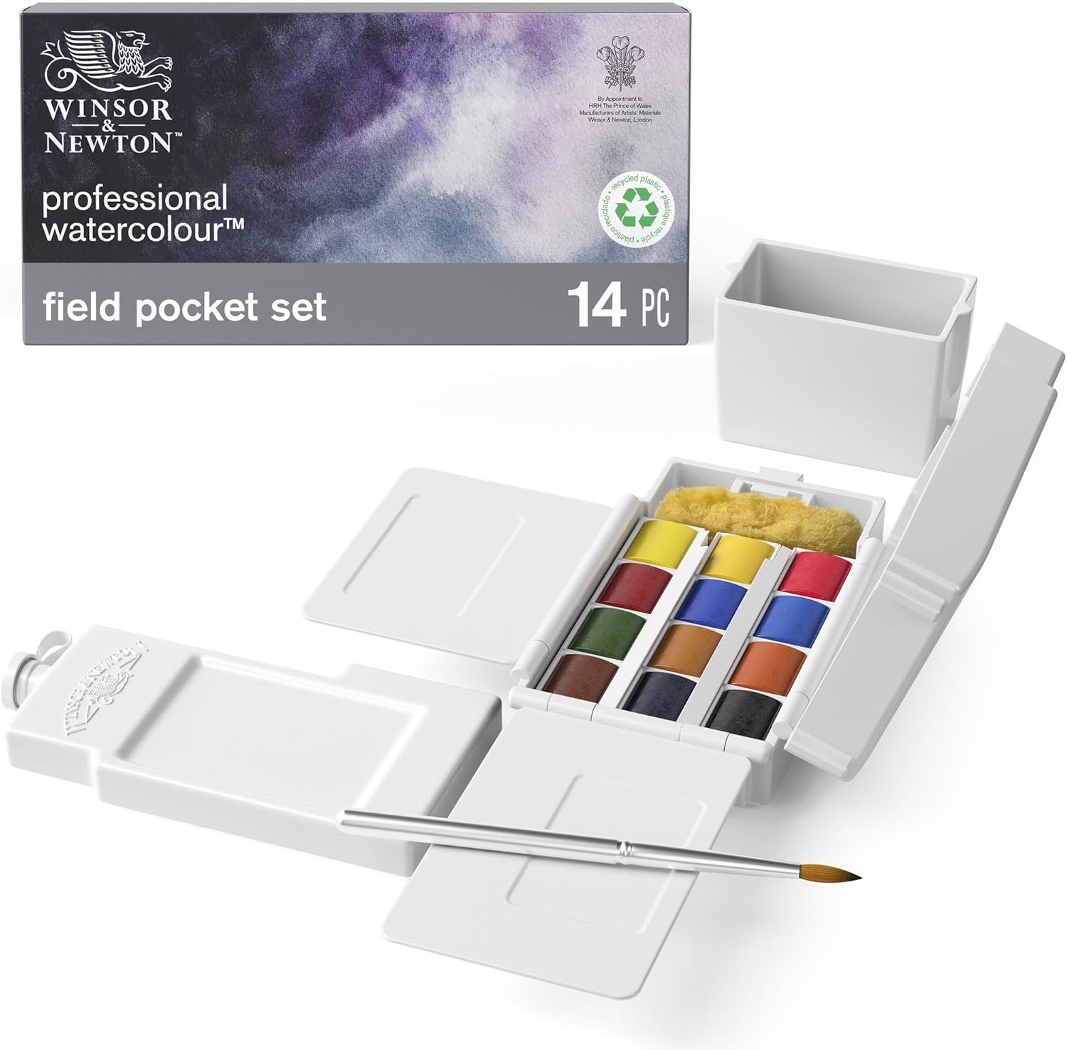 Winsor Newton Professional Watercolor Paint Set, Compact Set, 12 Half Pan 190685