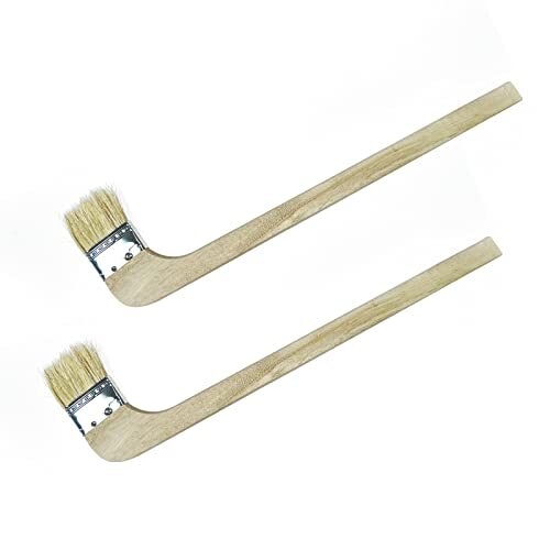 Wooden Handled Hog Bristle Radiator Right Angle Bend Paint Brush, 15″ Long, 2″