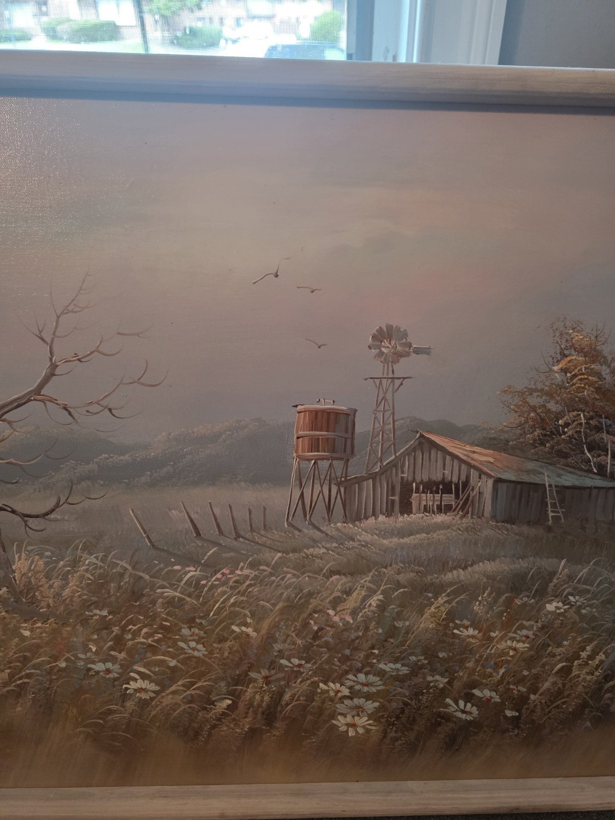 Vintage Farmhouse Silonoil Painting Artist Unknown