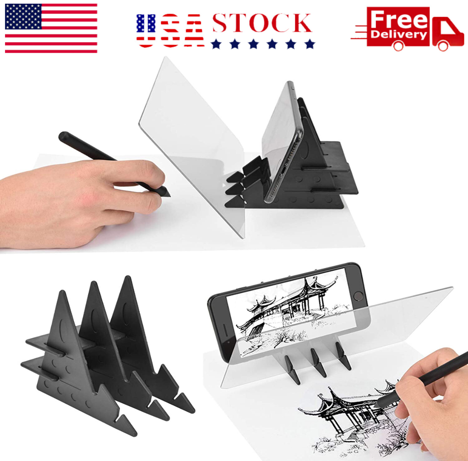 Sketch Pad Tracing Drawing Board Optical Projector Art Painting Reflection 9”