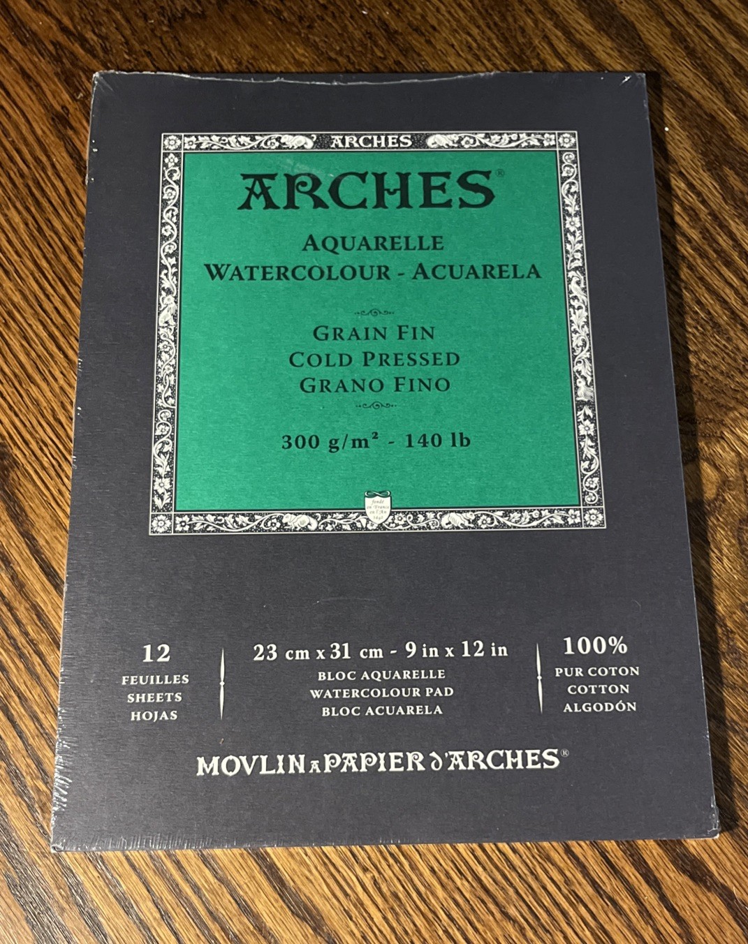 Arches 9×12” Paper Pad 140 lb pound Cold Press Block