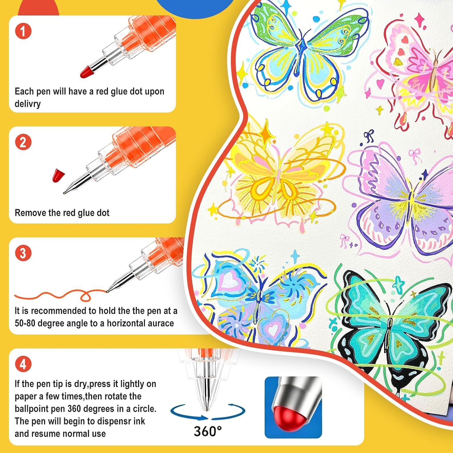 Amamao 168 Colors Acrylic Gel Pens, Fine Tip Acrylic Pens for Rock Painting & Bl