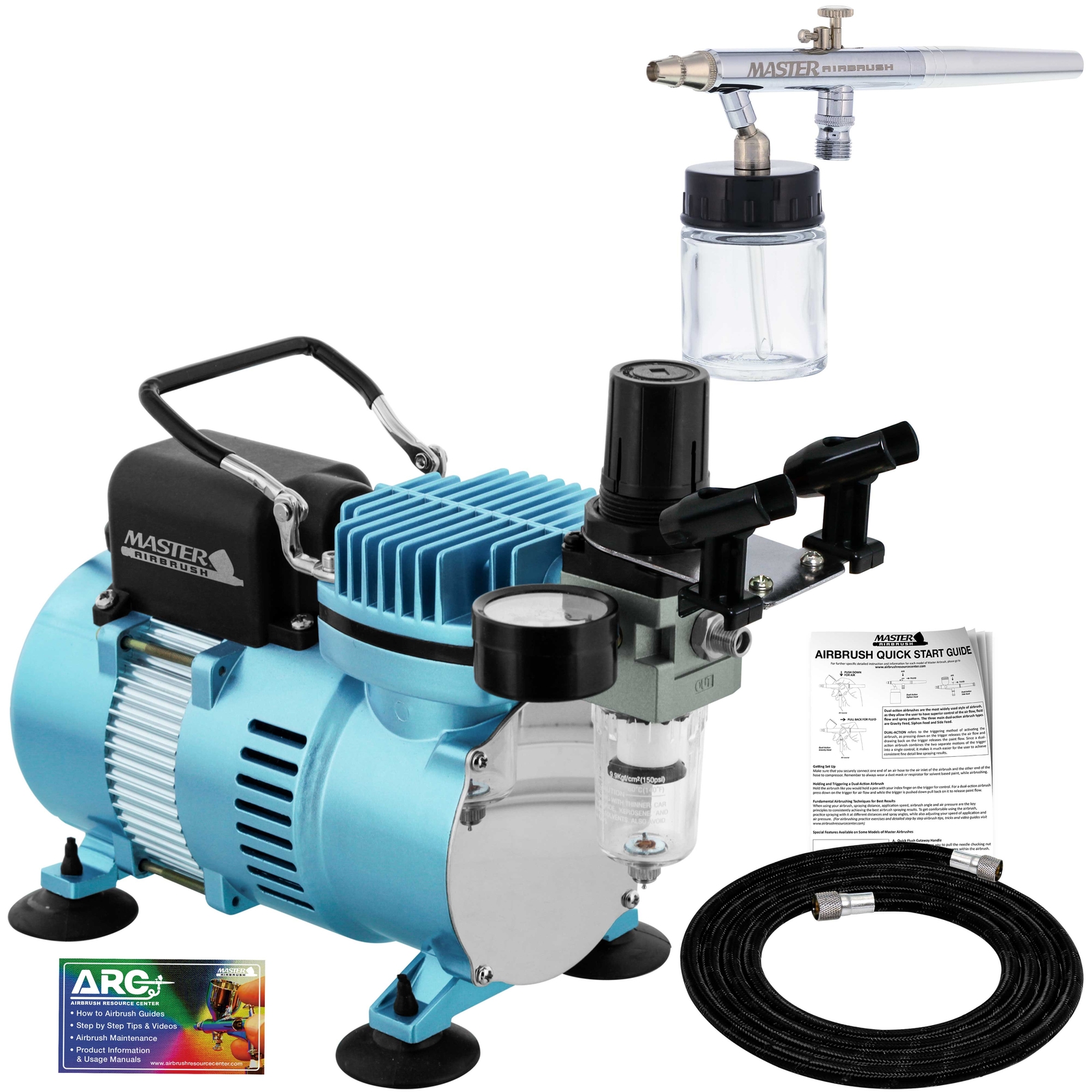 Multi-Purpose Airbrushing System Kit Siphon Feed Dual-Action Airbrush 0.35mm Tip
