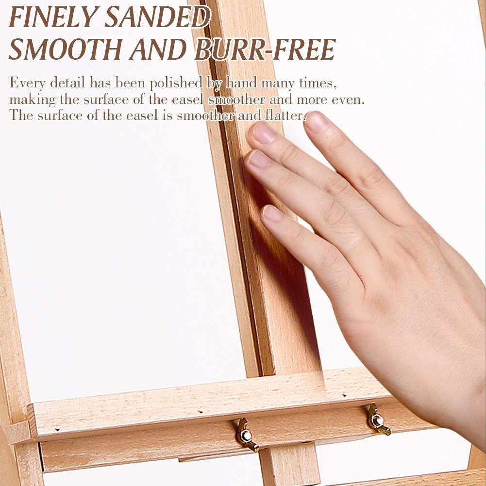 59 Inch Wood Studio Artist Easel Beech Wood Painting Art Easel Standing H-Frame
