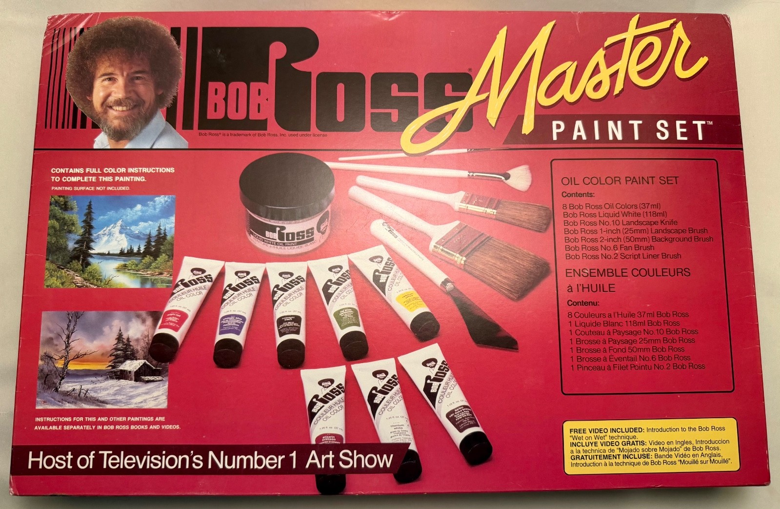 VINTAGE BOB ROSS MASTER PAINT SET R6510 – MISSING 1 PAINT & 1 BRUSH – READ!