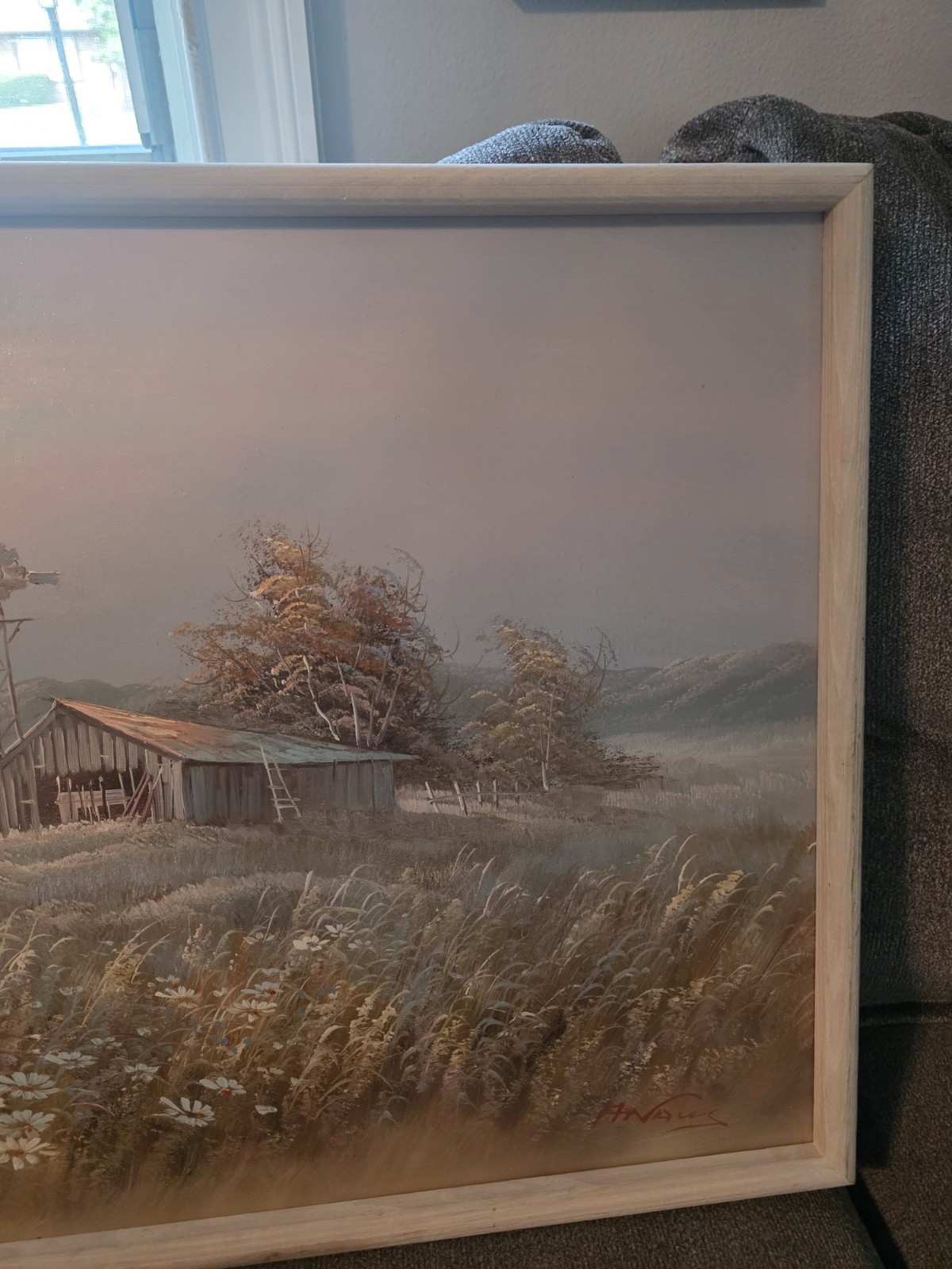 Vintage Farmhouse Silonoil Painting Artist Unknown