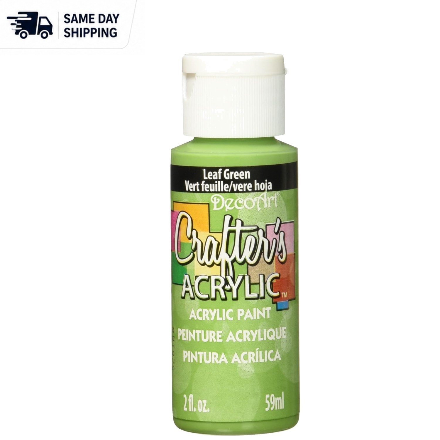 Acrylic Paint 2 Oz Bottle, Leaf Green – Quick-Dry, Permanent & Safe for Crafts