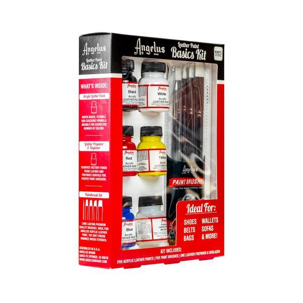 ANGELUS LEATHER PAINT BASICS KIT 11 PC SET – FREE POSTAGE – AU SELLER !!!