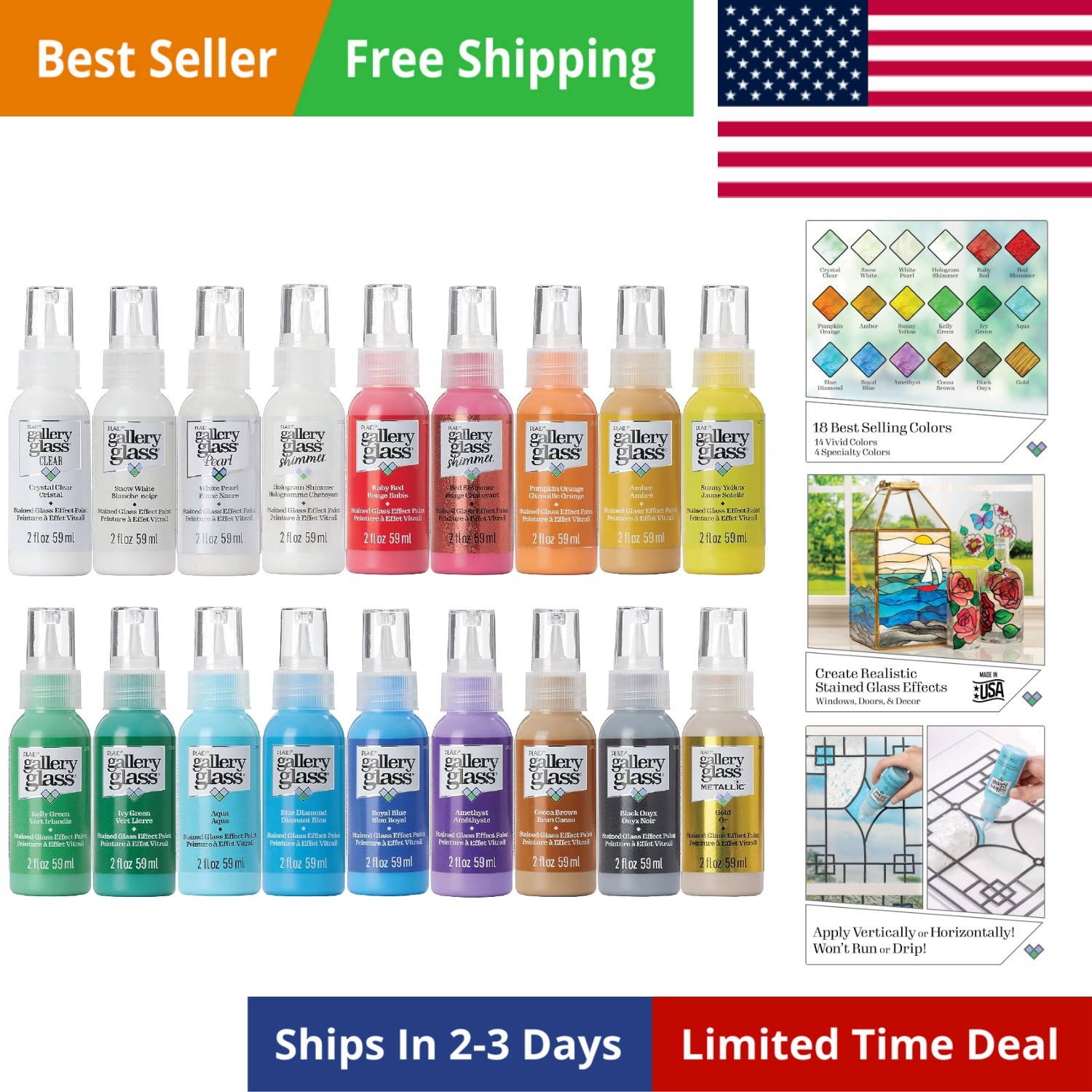 Window Acrylic Craft Paint Set Formulated to be Non-Toxic, Perfect for Beginn…