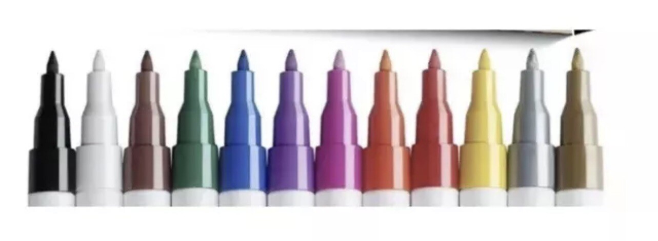 Acrylic Paint Pens-Set of 12 Premium Markers Extra Fine Tip for DIY Art