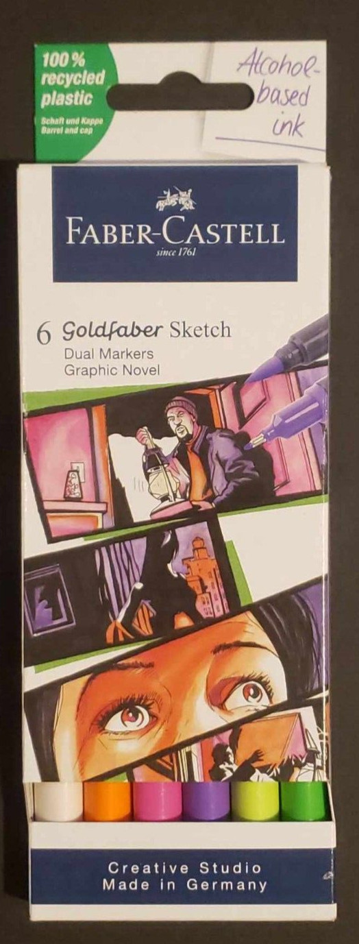 🌟 Faber-Castell Goldfaber “Graphic Novel” Aqua Dual Tip Markers 6 pcs Anime
