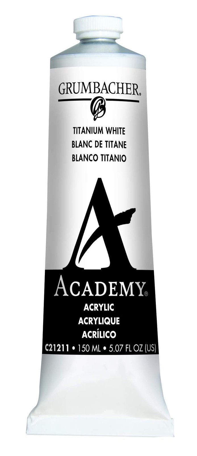 Grumbacher Academy Acrylic Paint – Titanium White, 150ml Tube (5.07 oz)