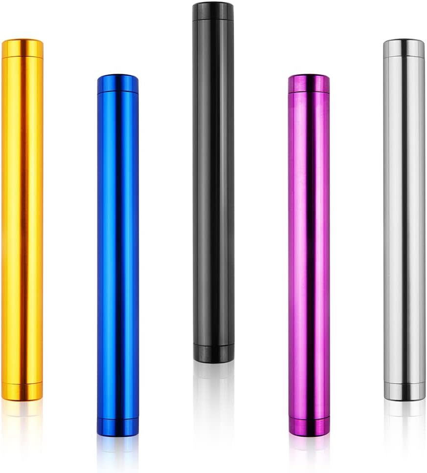 Lontimego 5 Pack Metal Storage Tube Container, Waterproof Holder Case Tube…