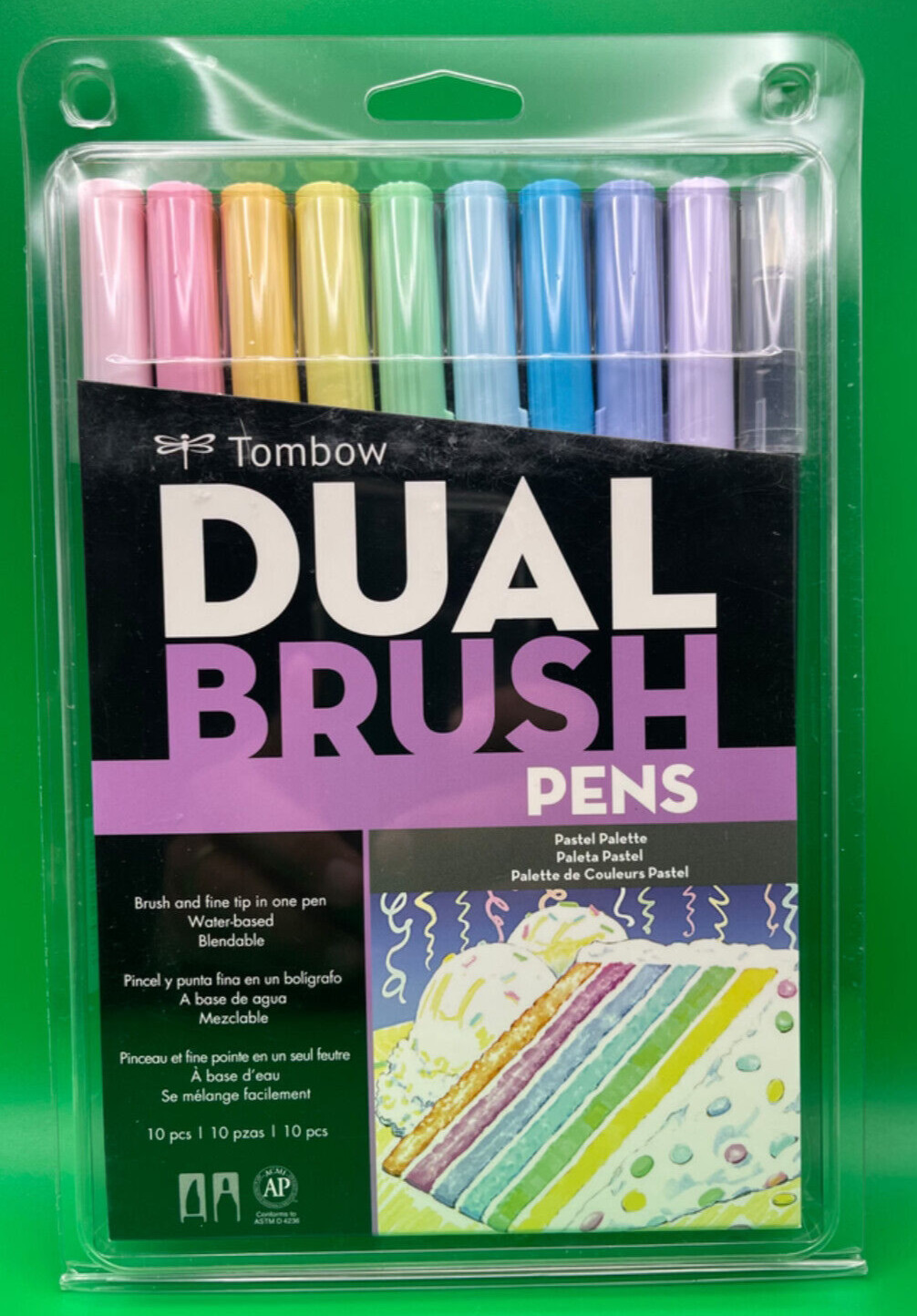 Tombow Professional Dual Brush Pens (9 plus blender pen) Pastel Palette 56187
