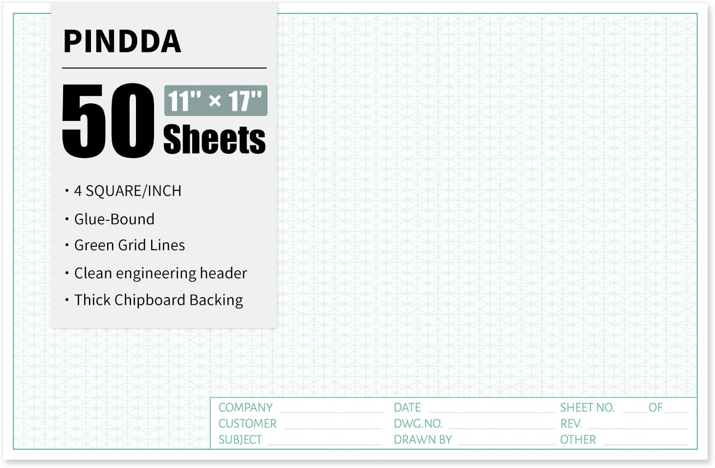 Isometric Graph Paper, 11″X17″ Dot Grid Paper, 0.25″ Grid, 50 Sheets Landscape,
