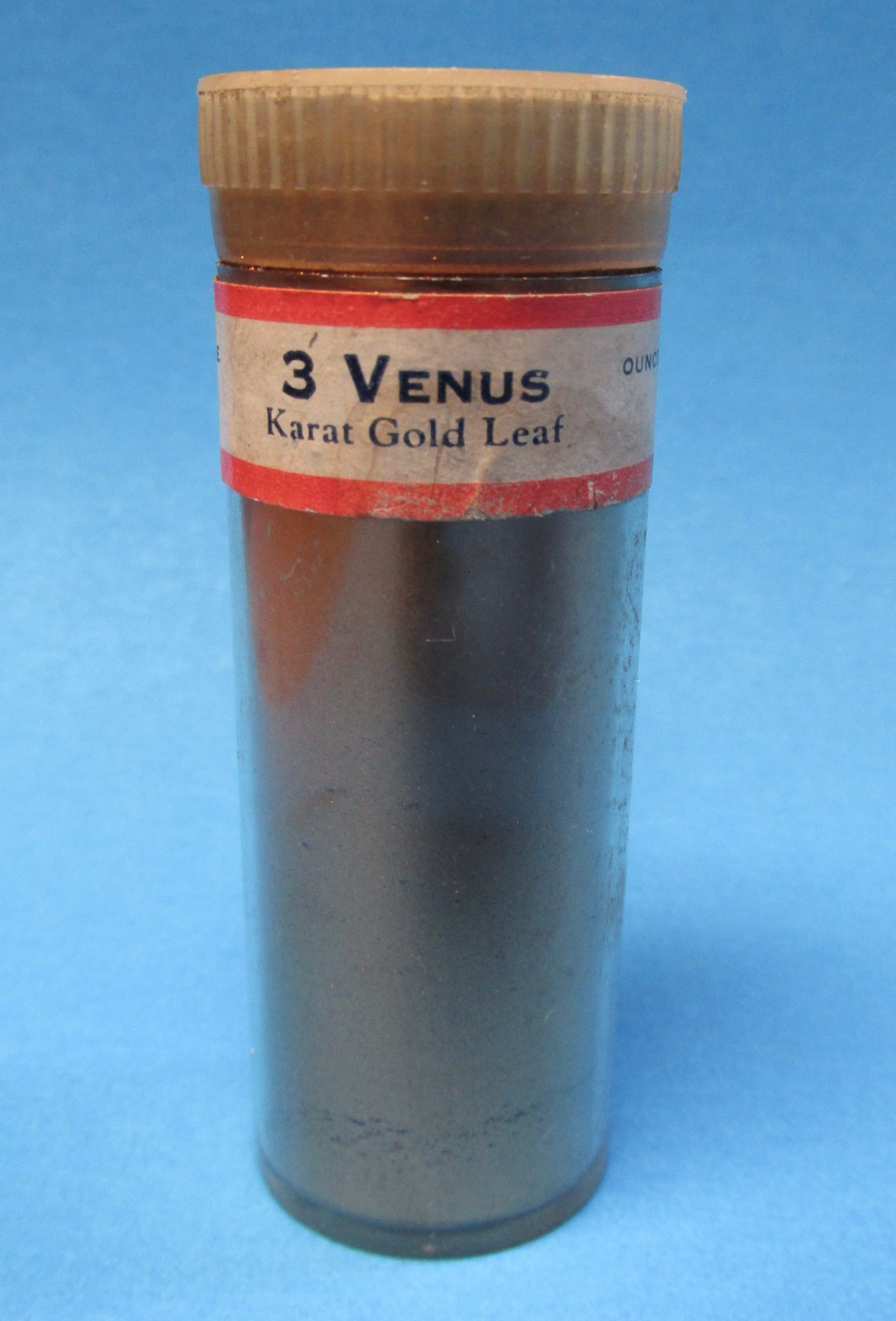 Vintage Venus 3 Karat Gold Leaf Powder 1 Ounce Bottle Total wt. 1.4 ounce