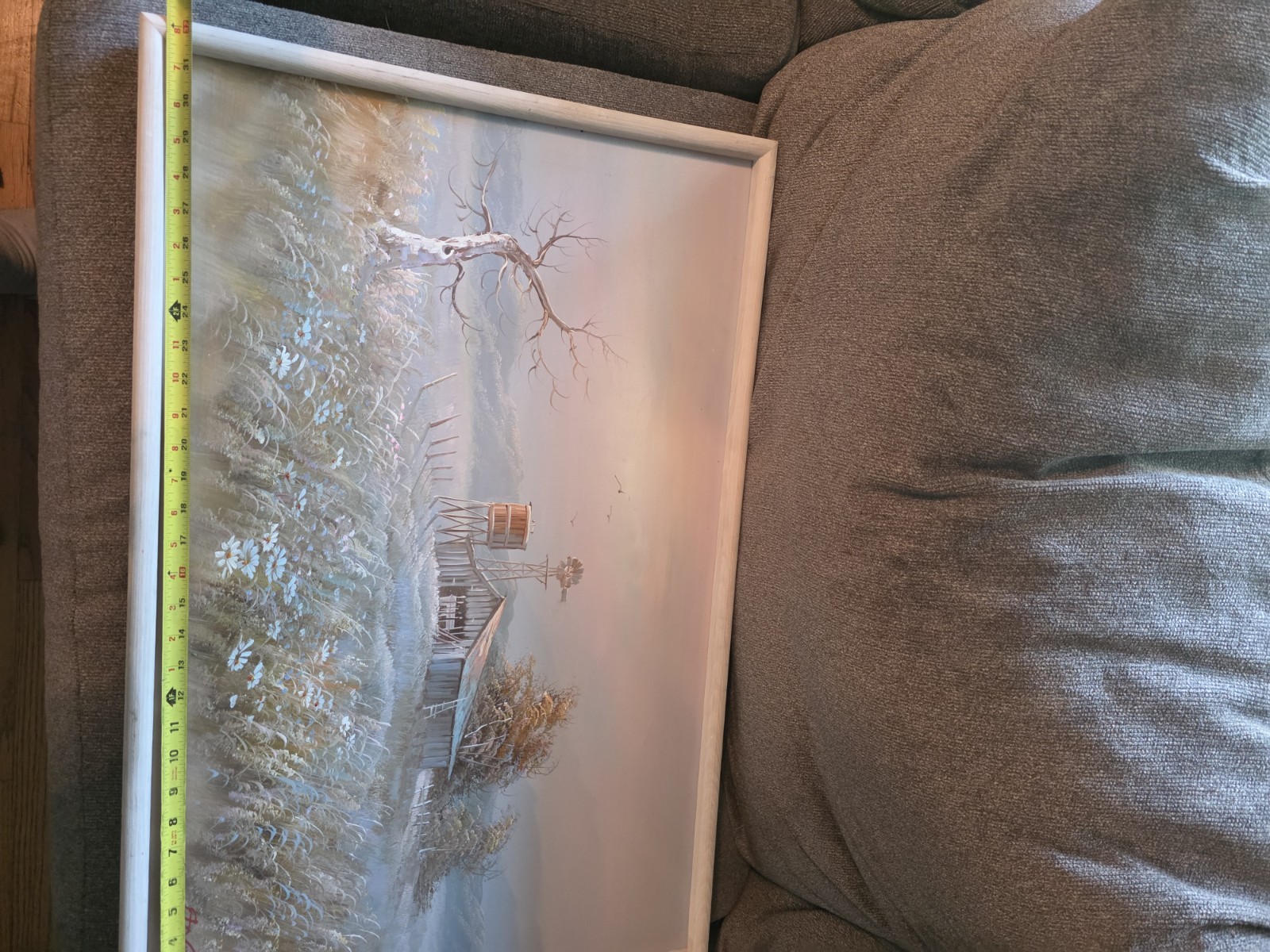 Vintage Farmhouse Silonoil Painting Artist Unknown