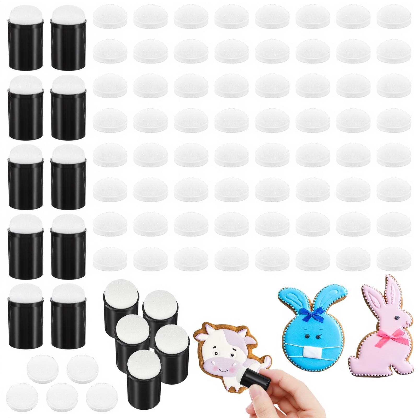 80Pcs Face Painting Sponges Set, (Fits 1.6cm/0.63inch Fingers) 10 Finger Daub…