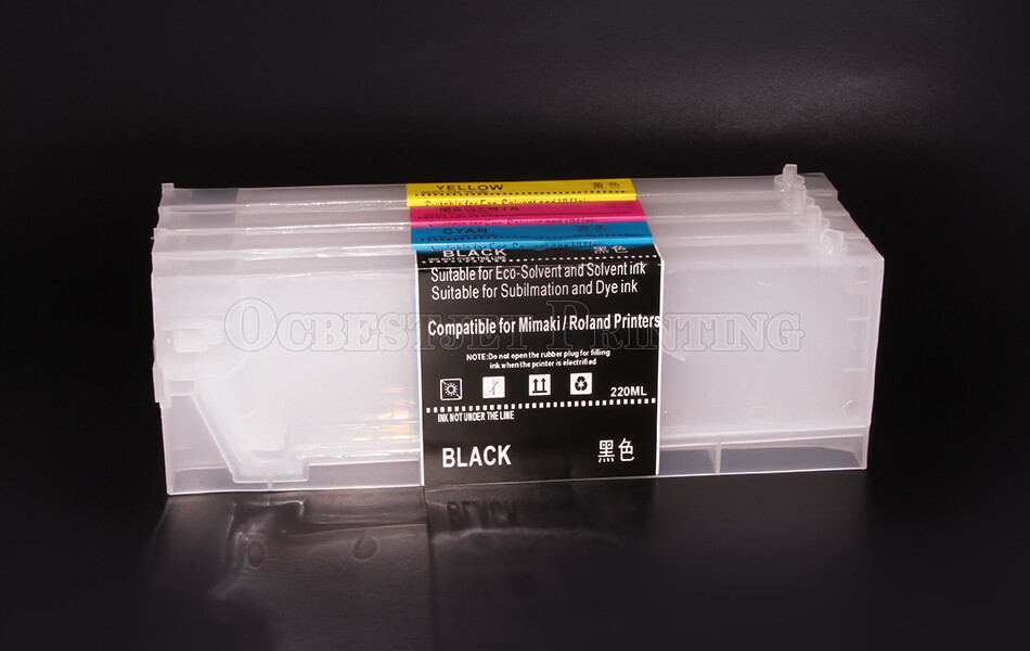 5pc( K C Y 2M ) ECO-SOL MAX Refillable Ink Cartridge For Roland BN-20