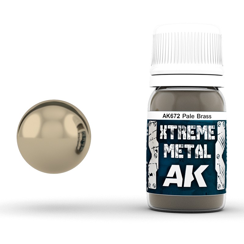 XTREME METAL PALE BRASS Acrylic Paint by AK Interactive New High Sheen Finish
