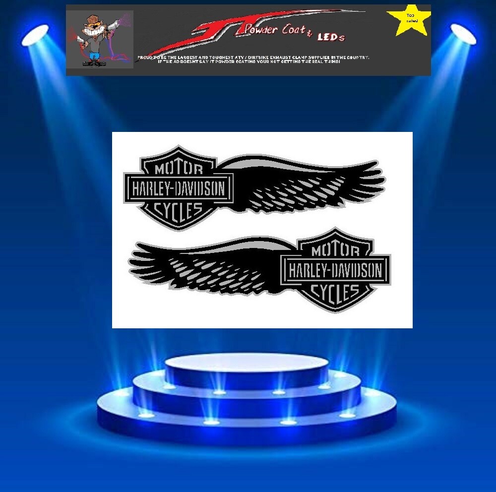 2pc Harley Davidson Tank Logo Stencil Template Airbrush Paint R-L # 444