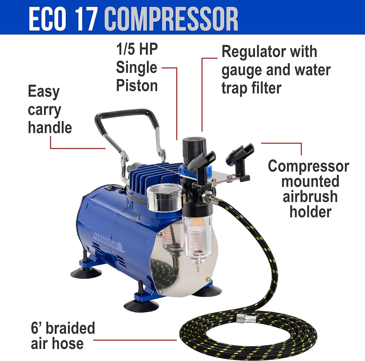 Master Airbrush Multi-Purpose Gravity Feed Kit with Compressor