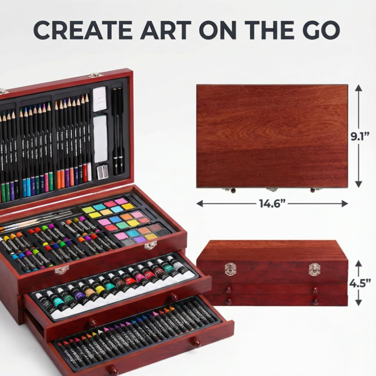 Art Supplies, 175-Pack Deluxe Art Set Drawing Painting Kit with 2 Drawing Pads,
