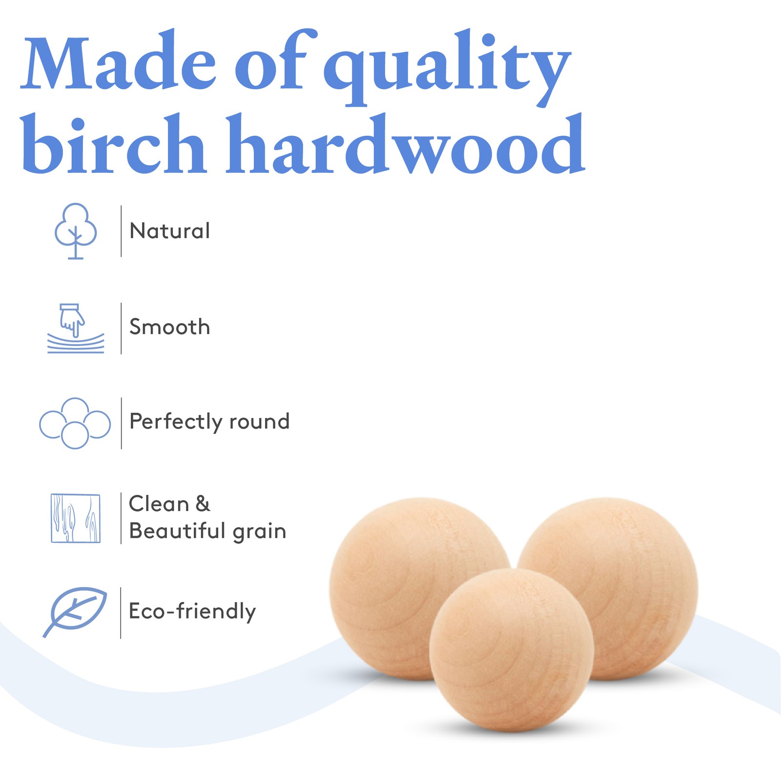 Wooden Balls 4 inch Unfinished, Round, Birch Hardwood Craft Balls | Woodpeckers
