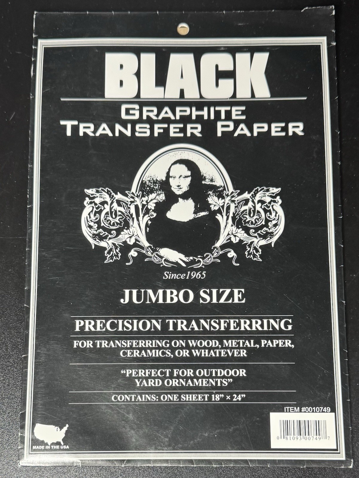 Mona Lisa Black Graphite Premium Transfer Paper Jumbo Size 18”x24” One Sheet