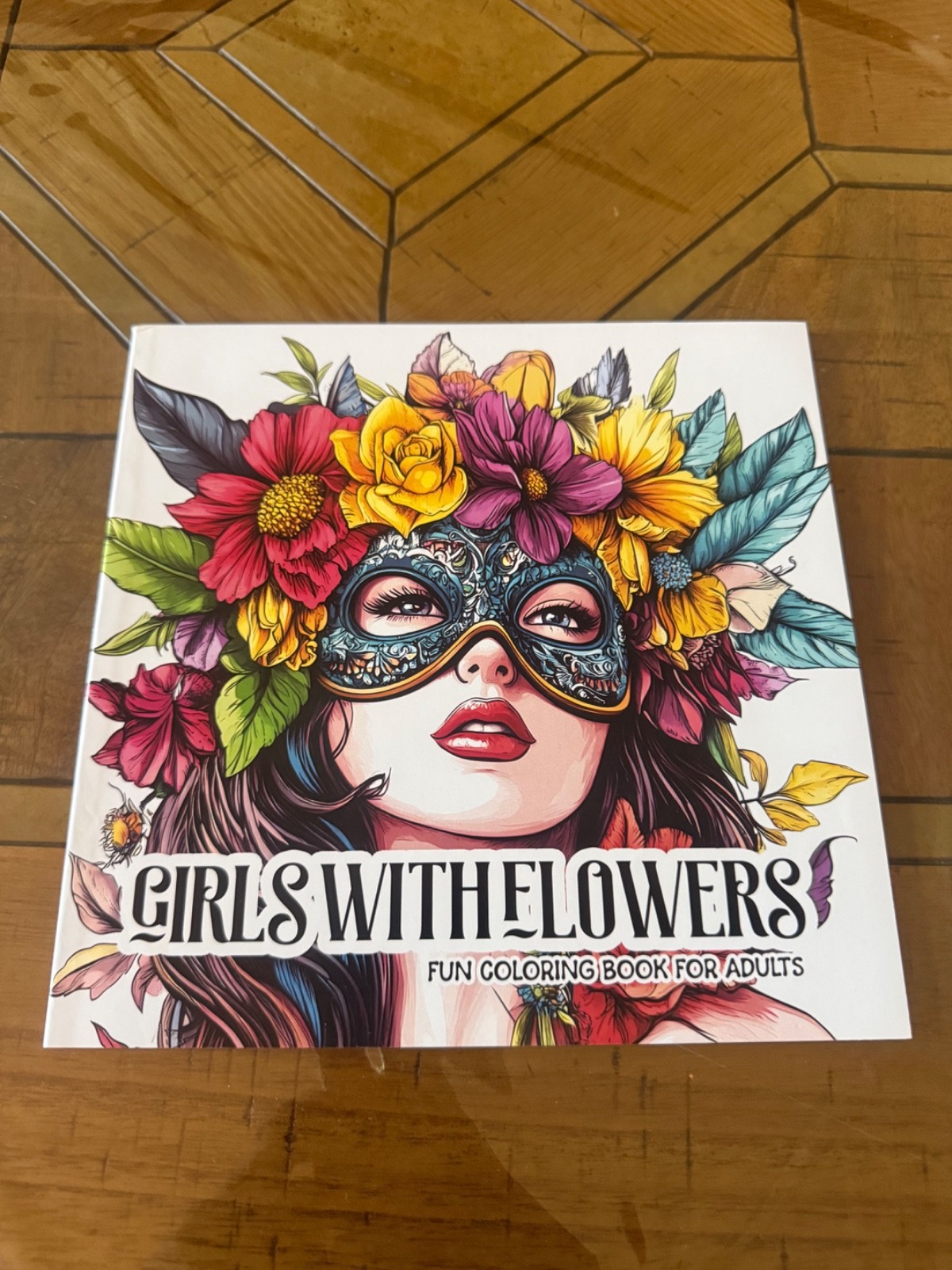 Girls & Flowers Colouring Book for Adults And Children 20x20cm Fun Stress Relief