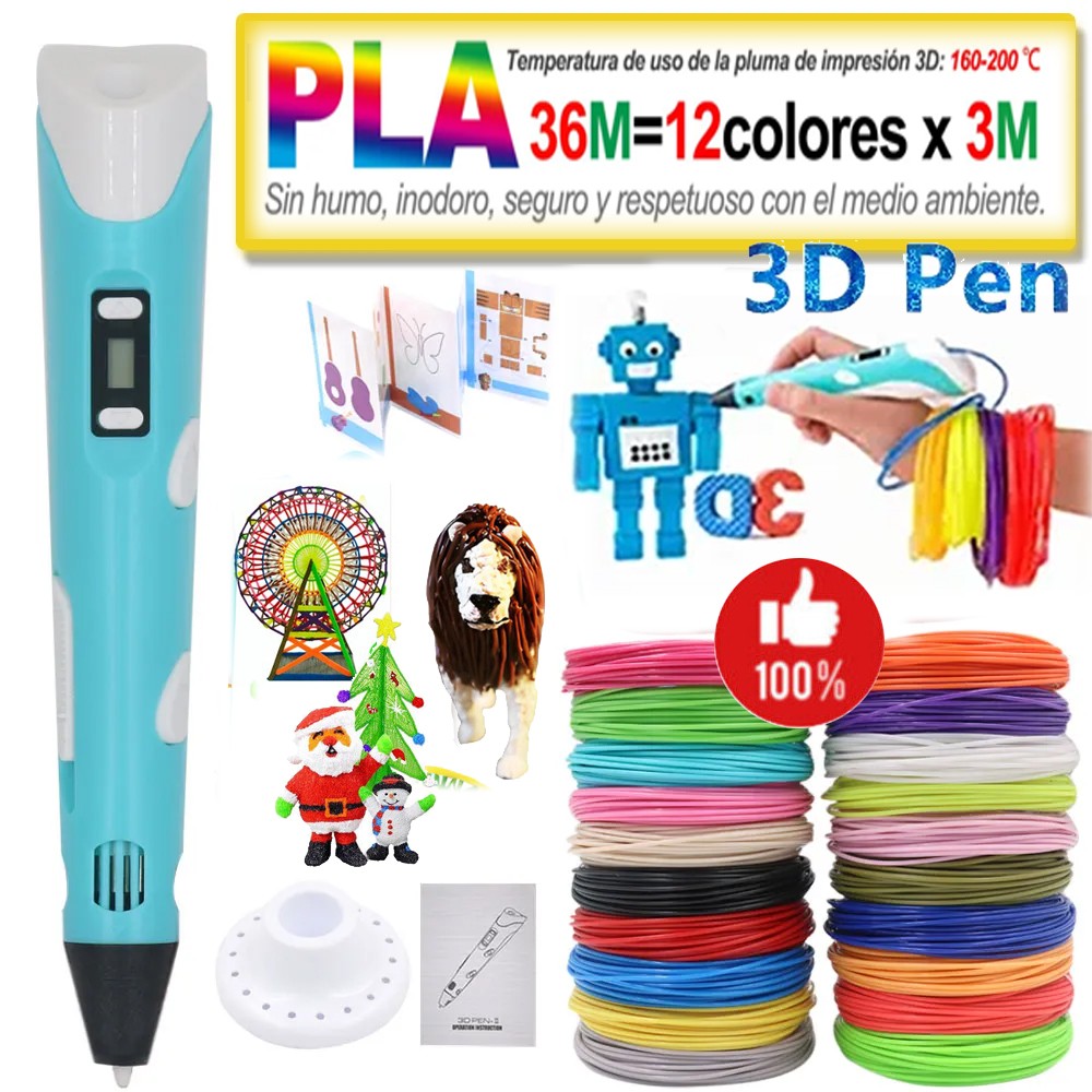 3D Printing Pen Set 3D Drawing Pen with Led Display 12 Color Filament For Kid