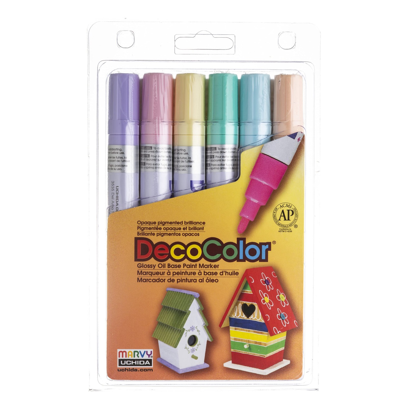 Marvy DecoColor Glossy Oil Base Paint Markers Broad Tip Art Craft Pens