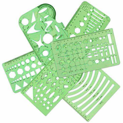 11 Pieces Geometric Drawings Templates Stencils Plastic Measuring Template Ruler