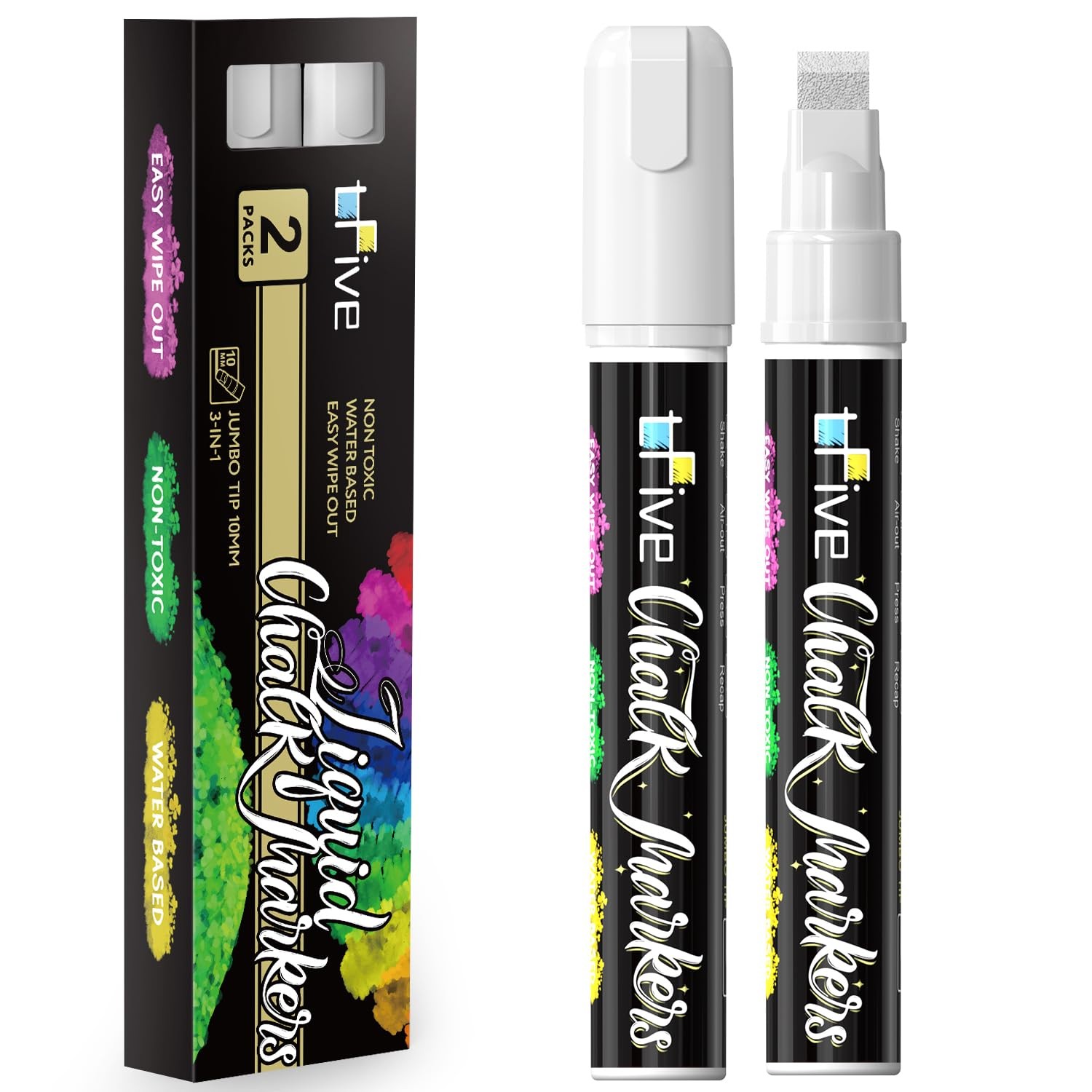 KERIFI Car Window Markers 1 Count (Pack of 3), Bright White (10mm Jumbo Nib)