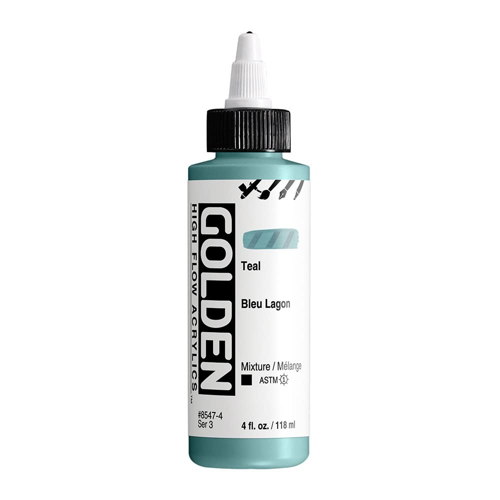 Teal High Flow Opaque Professional Acrylic Paint Bottle 4 fl. oz.