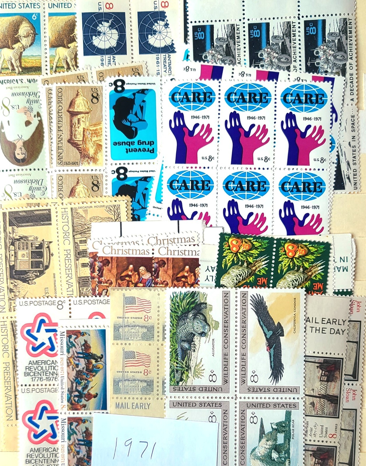 1971 – Choose from ALL Zip and Mail Early Commemorative Blocks! MNH US Stamps!