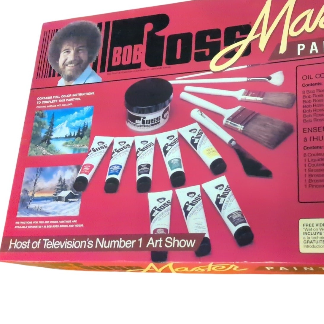 Vintage Bob Ross Master Oil Paint & Brush Set R6510 with VHS – COMPLETE *Read