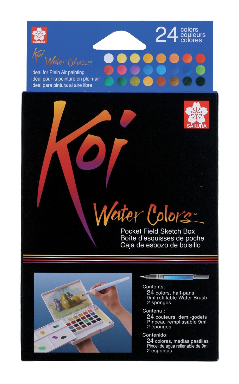 SAKURA XNCW-24N, 24 Assorted Watercolors Field 2 Fl Oz (24 Count), Multicolor